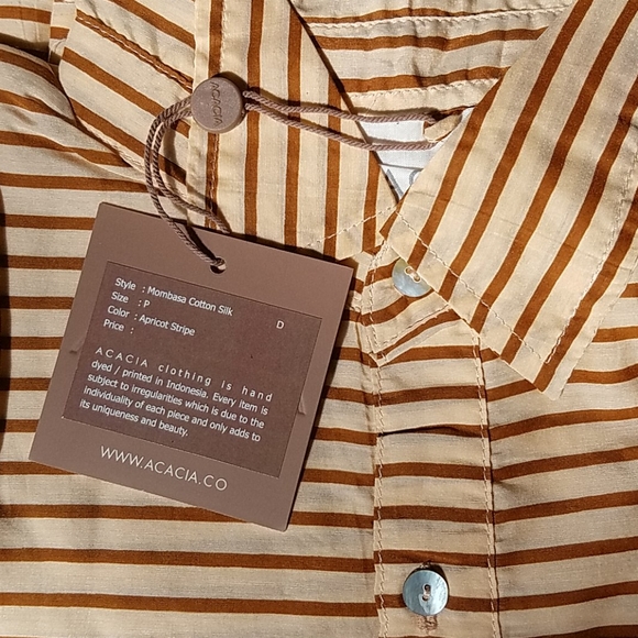 New acacia apricot stripe mombasa cotton silk P XS - Picture 6 of 12